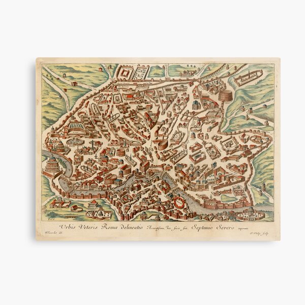 Item preview, Vintage Map of Rome Italy (1660) designed and sold by BravuraMedia.