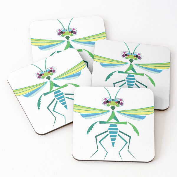 Item preview, A colorfulpraying mantis in zen attitude designed and sold by Jaime Brash.