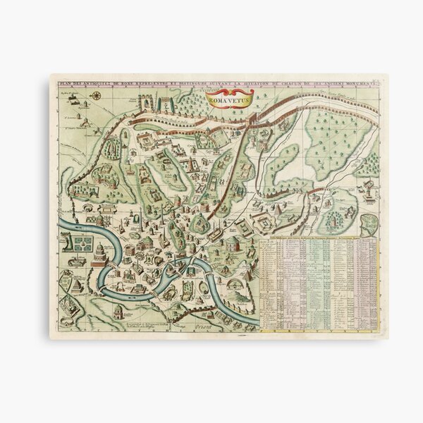 Item preview, Vintage Map of Rome Italy (1719) designed and sold by BravuraMedia.