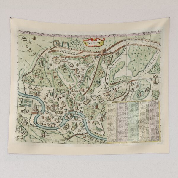 Item preview, Vintage Map of Rome Italy (1719) designed and sold by BravuraMedia.