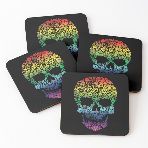 Item preview, Skull with flowers: special "rainbow" edition designed and sold by Superponey.