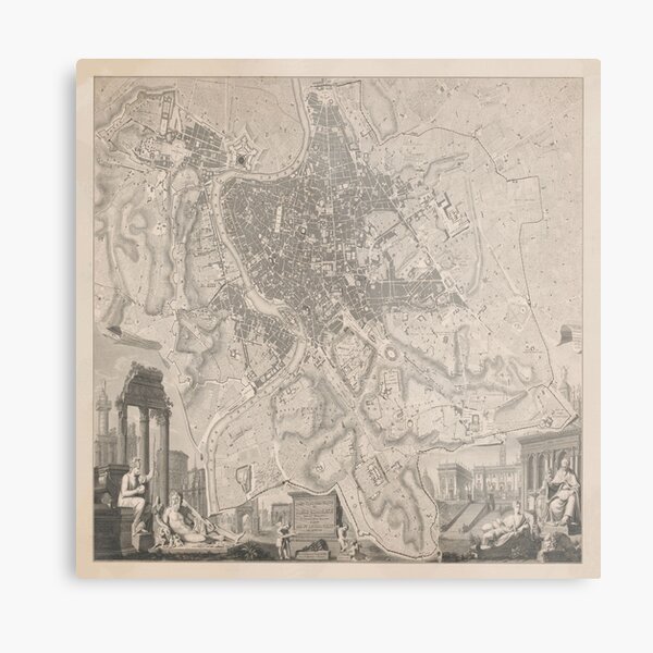 Item preview, Vintage Map of Rome Italy (1841) designed and sold by BravuraMedia.