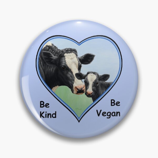 Item preview, Holstein Cow and Calf Vegan Blue Heart designed and sold by csforest.