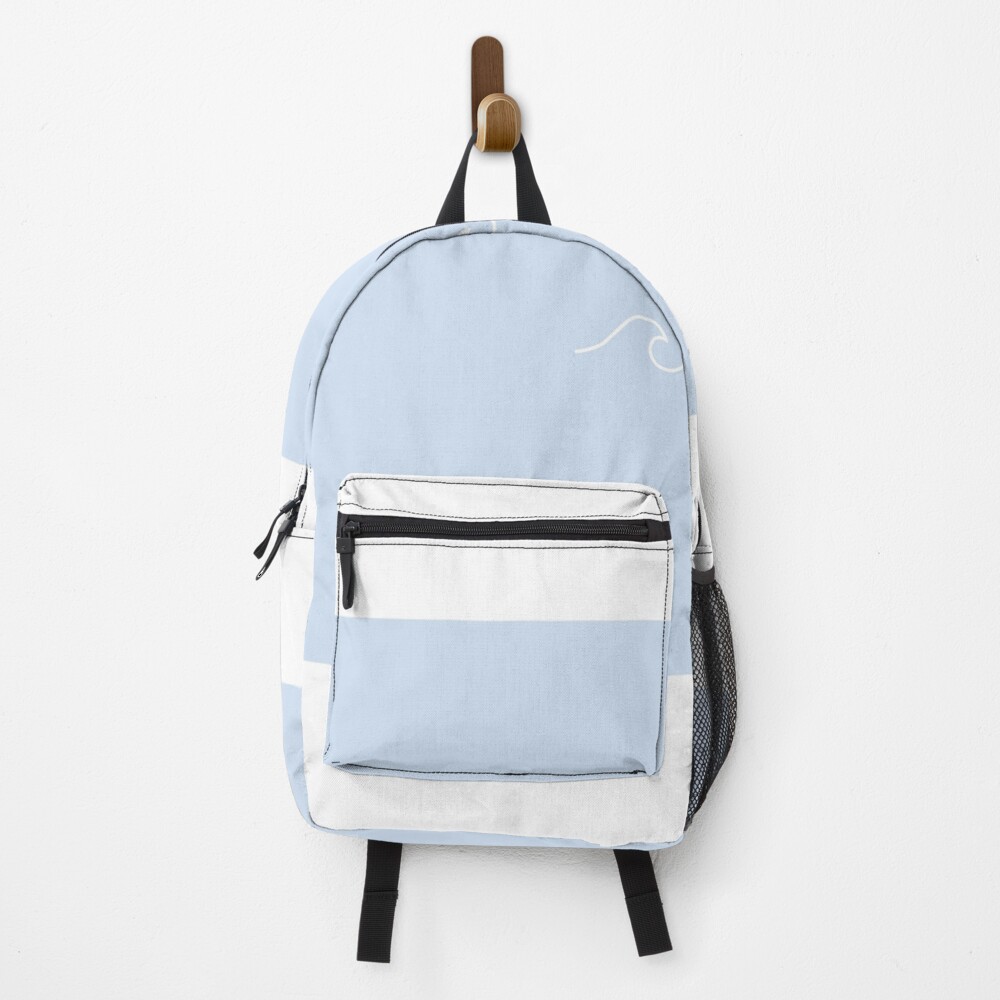 Aesthetic Blue VSCO Wave Print Backpack