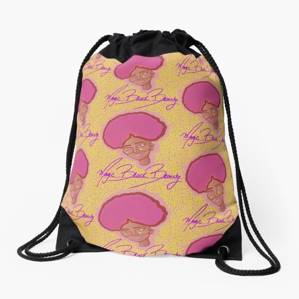 Pink Afro Yellow Tears Drawstring Bag
