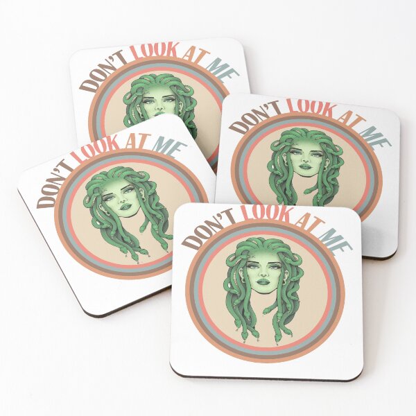 Don't Look At Me Medusa Coasters (Set of 4)