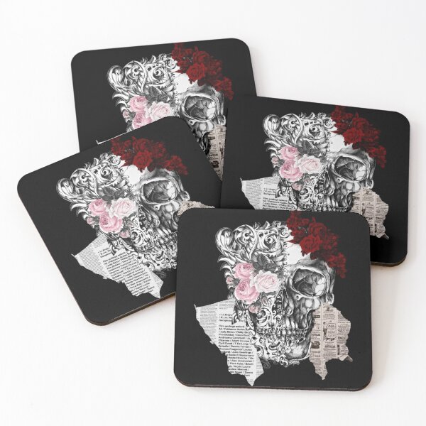 Item preview, Vintage floral skull (BLACK). designed and sold by M-Osamah.