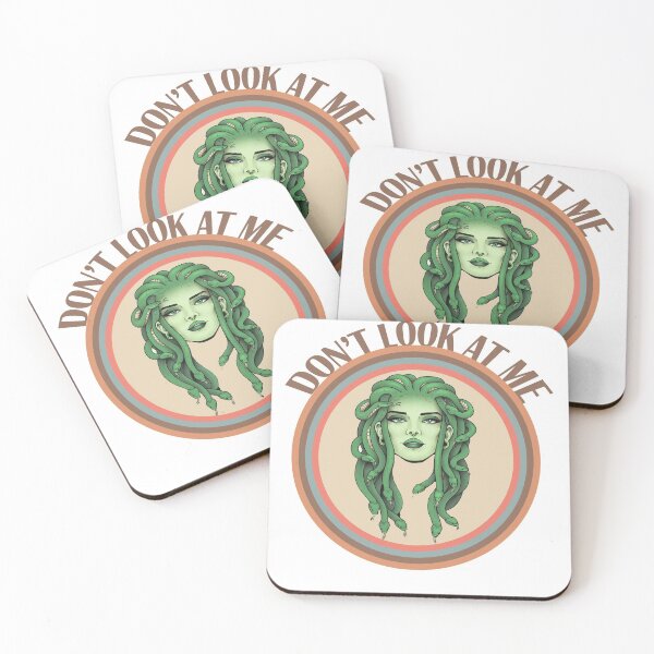 Don't Look At Me Medusa Coasters (Set of 4)