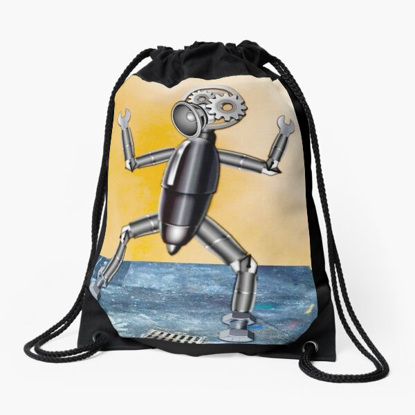 Emoji Robot Drawstring Bag