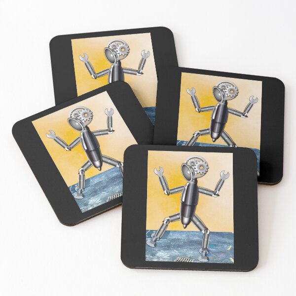 Emoji Robot Coasters (Set of 4)