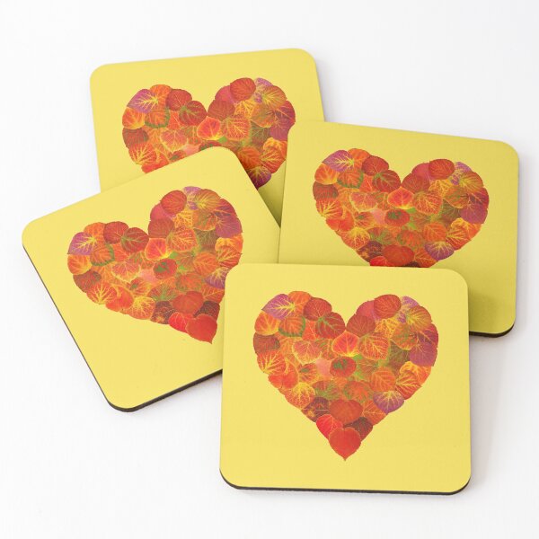 Item preview, I Love Autumn, Subtle—Red Aspen Leaf Heart 1 designed and sold by GobaFineArts.