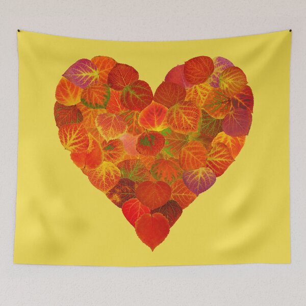 Item preview, I Love Autumn, Subtle—Red Aspen Leaf Heart 1 designed and sold by GobaFineArts.