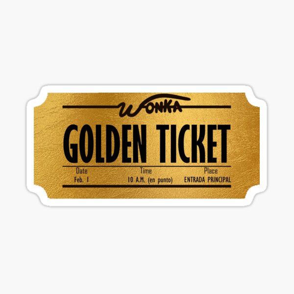 Wonka Bar with Golden Ticket Sticker for Sale by daniasdesigns