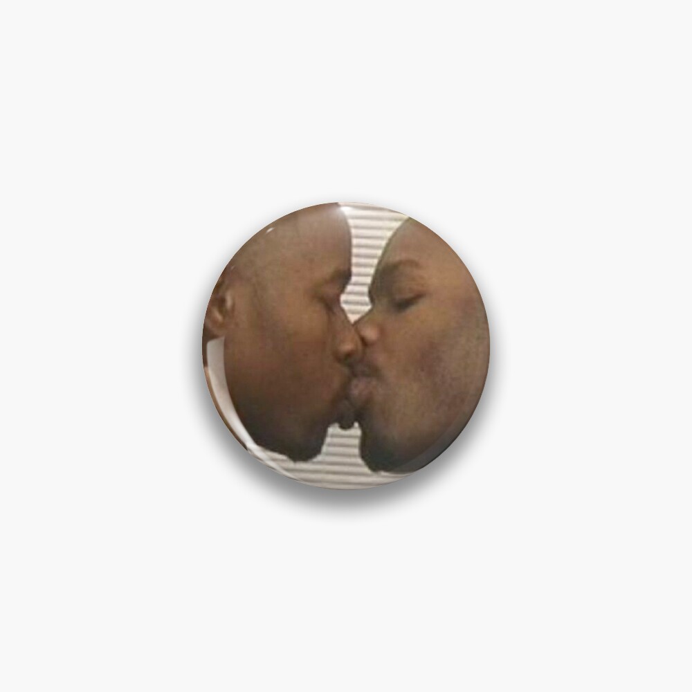 Two Black Men Kissing Meme Pin For Sale By Jridge98 Redbubble 