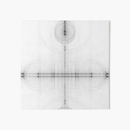 Geometric Black and White Math Fractal 'Sketch' Art Board Print
