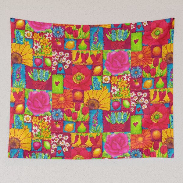 Item preview, Bright Flowers and Fruit Red designed and sold by phyllisdobbs.