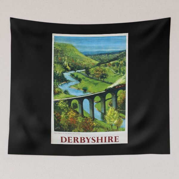Item preview, Railway Poster Derbyshire designed and sold by stickart-marek.