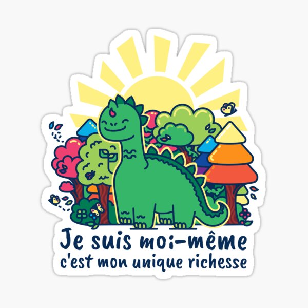 Diploo le dinosaure rayonnant dans la forêt Sticker