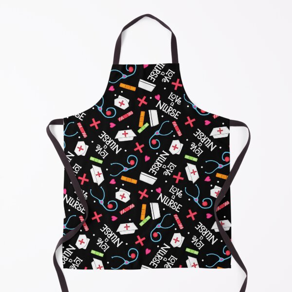 Item preview, Love a Nurse Whimsy Art Pattern Black designed and sold by phyllisdobbs.