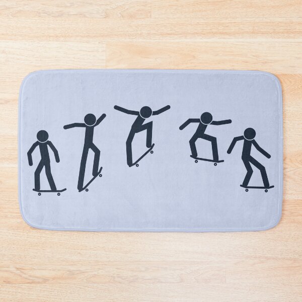 Item preview, Stickman Skateboarding Ollie Trick (Dark) designed and sold by AjingDesigns.