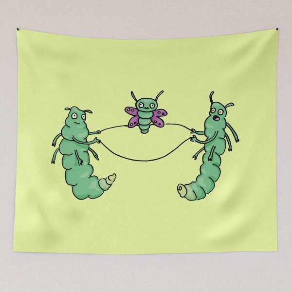 Item preview, Jump Rope Caterpillars Funny Hand Drawn Monster Doodle designed and sold by PastelPickles.