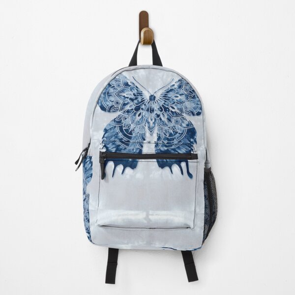 Item preview, Indigo blue boho tie dye batik mandala butterfly designed and sold by Glimmersmith.
