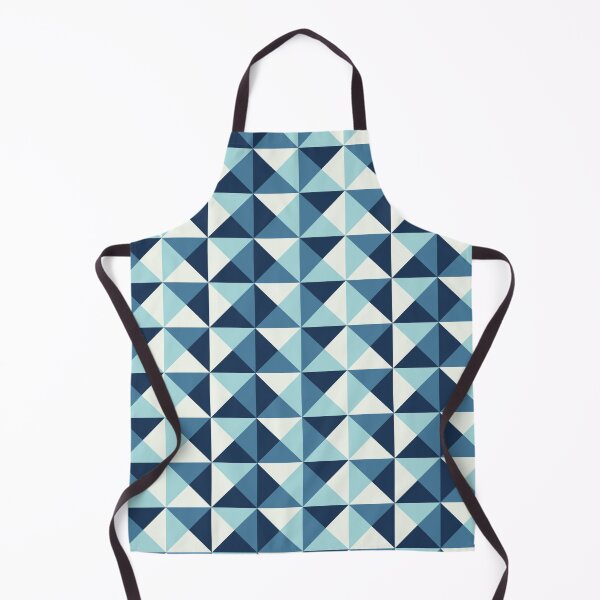 Item preview, Rotated Square Diagonals Triangle Pattern 002 - Cyan Navy Blue designed and sold by AmpersandCuster.
