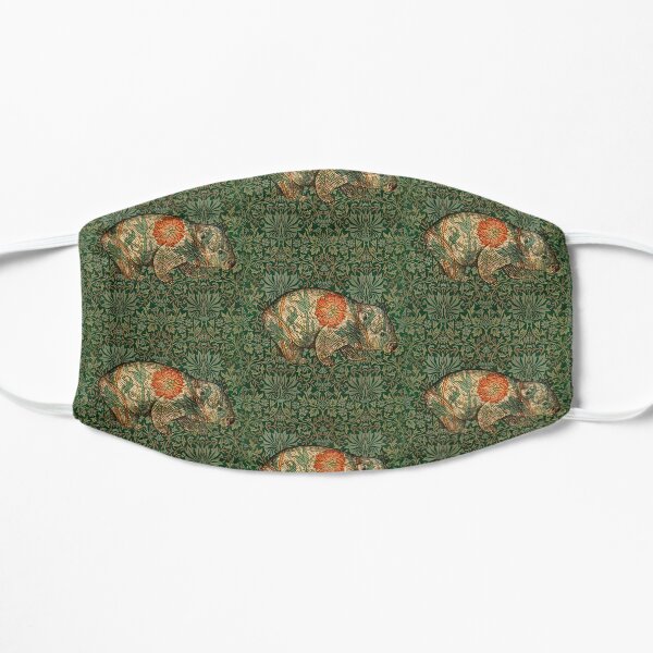 Rossetti's Wombat in Green Flower Garden Flat Mask