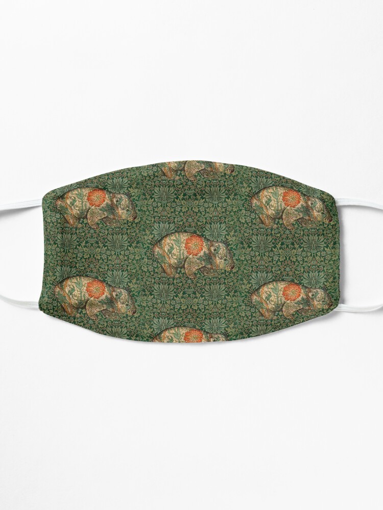 Alternate view of Rossetti's Wombat in Green Flower Garden Mask