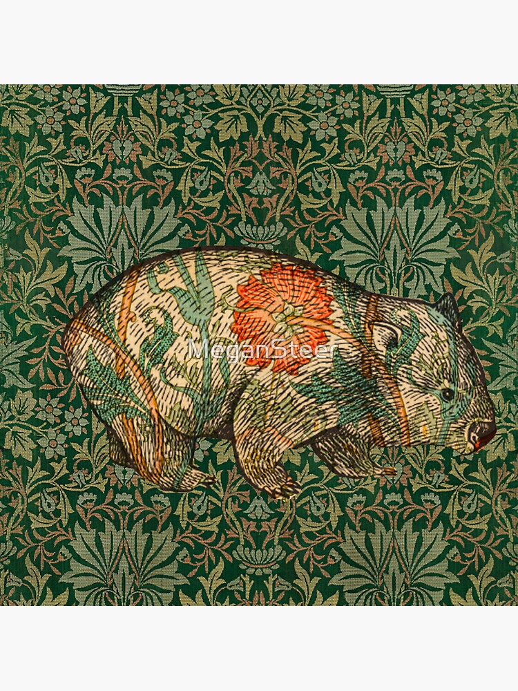 Rossetti's Wombat in Green Flower Garden by MeganSteer