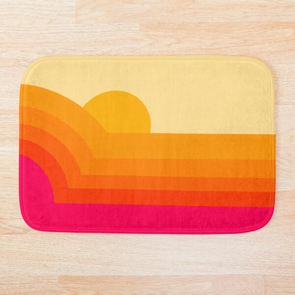retro sunset Bath Mat