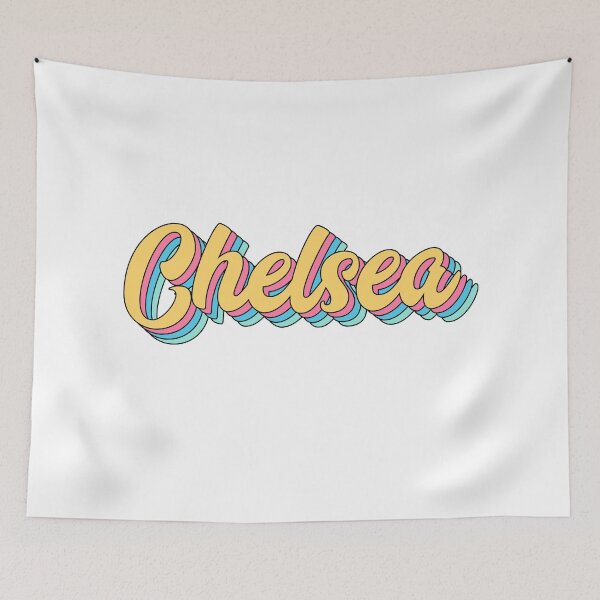 Aperçu de l'œuvre Chelsea Retro Yellow Script créée et vendue par modeoftravel.
