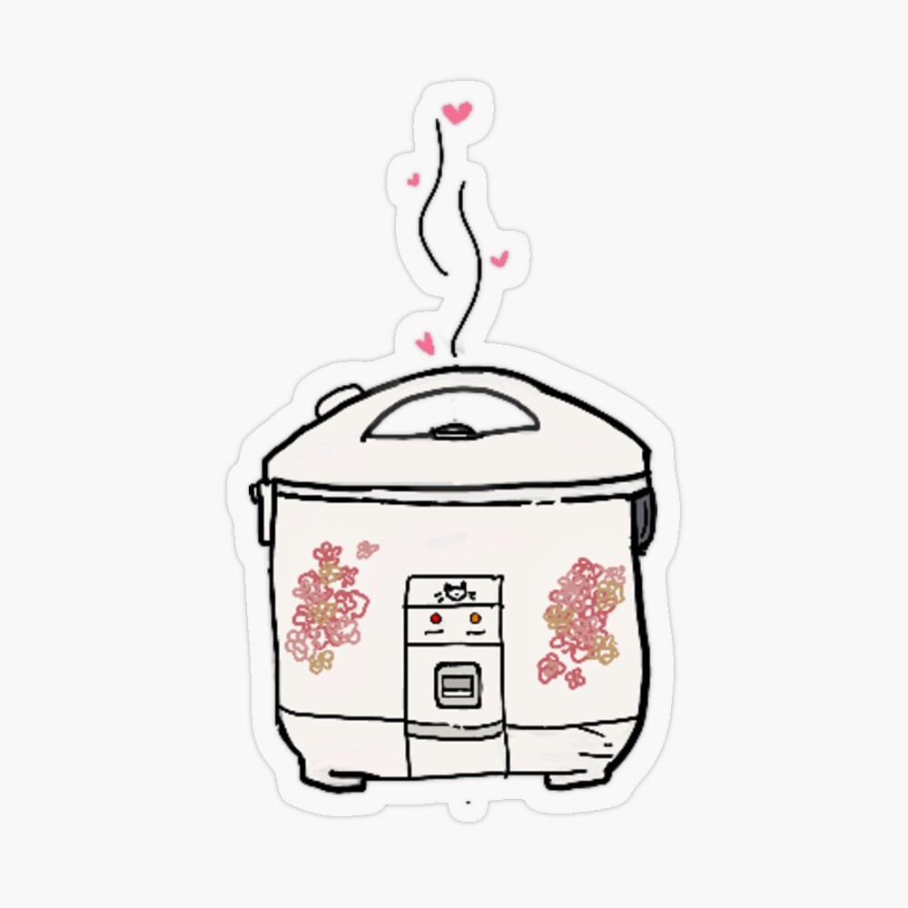 Rice Cooker Vinyl Sticker, Funny Sticker, Asian Sticker, Cute