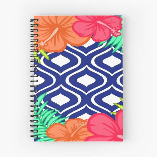 Item preview, tropical flowers with blue pattern designed and sold by MLD112.