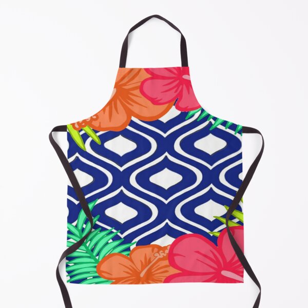 Item preview, tropical flowers with blue pattern designed and sold by MLD112.