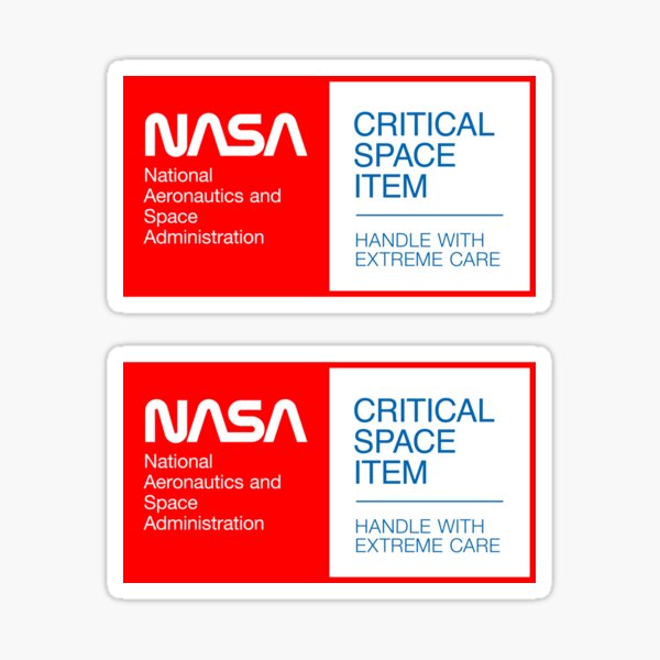 NASA - Critical Space Item (Red, 2 in 1) Sticker
