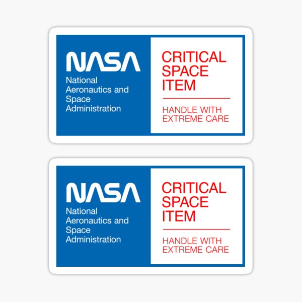 NASA - Critical Space Item (Blue, 2 in 1) Sticker