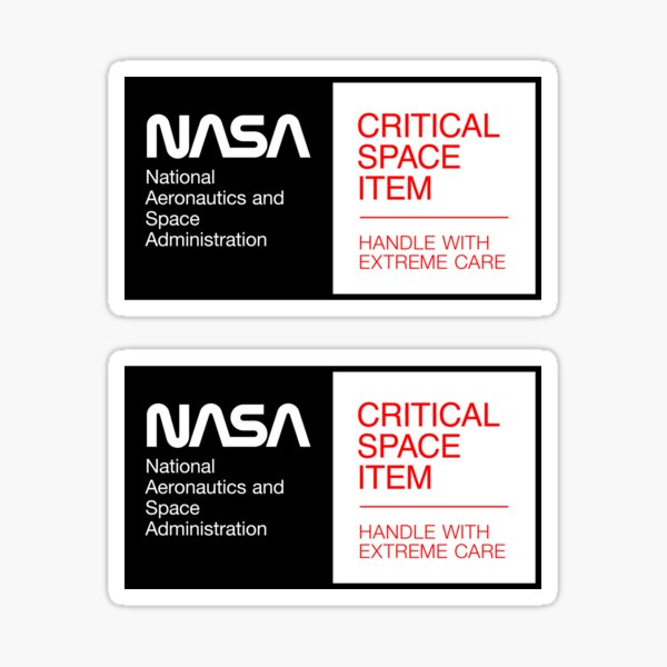 NASA - Critical Space Item (Black, 2 in 1) Sticker