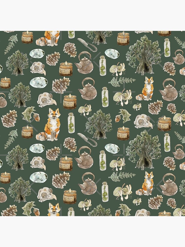 Cozy seamless pattern about forest tea Royalty Free Vector