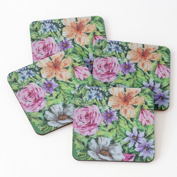 Item preview, Flowers in Batik Impressionistic Style designed and sold by Leslie Rogers Todder.