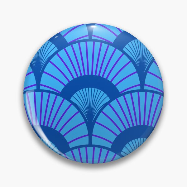 Item preview, Diseño de patrón de abanico azul designed and sold by Mywaymylife.