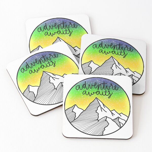 Item preview, Super cute and trendy Northern lights mountain scene adventure awaits Quote designed and sold by Sophie0854.