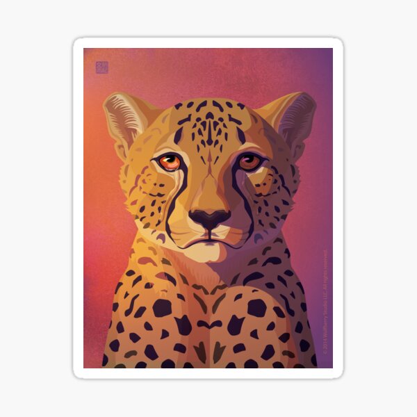 Cheetah Weeping Sticker