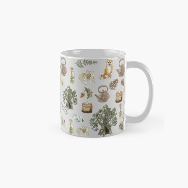 Forest Witch Aesthetic Pattern - Wrap Around with Grey Background Classic Mug