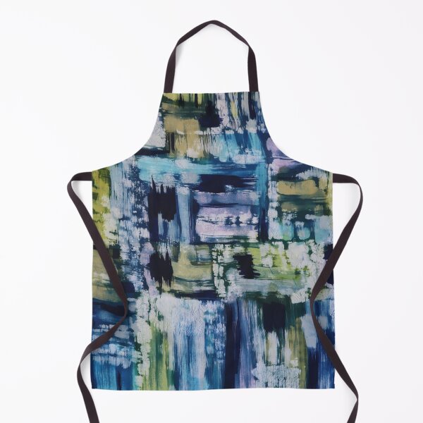 Item preview, Brushy Batik Abstract in Blues and Greens designed and sold by Leslie Rogers Todder.