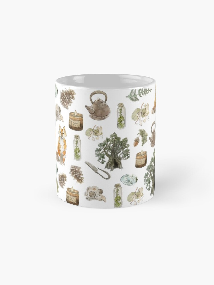 Alternate view of Forest Witch Aesthetic Pattern - Wrap Around with White Background Mug