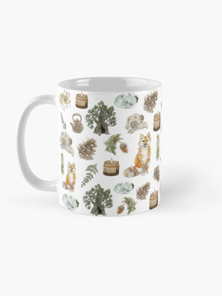 Alternate view of Forest Witch Aesthetic Pattern - Wrap Around with White Background Mug