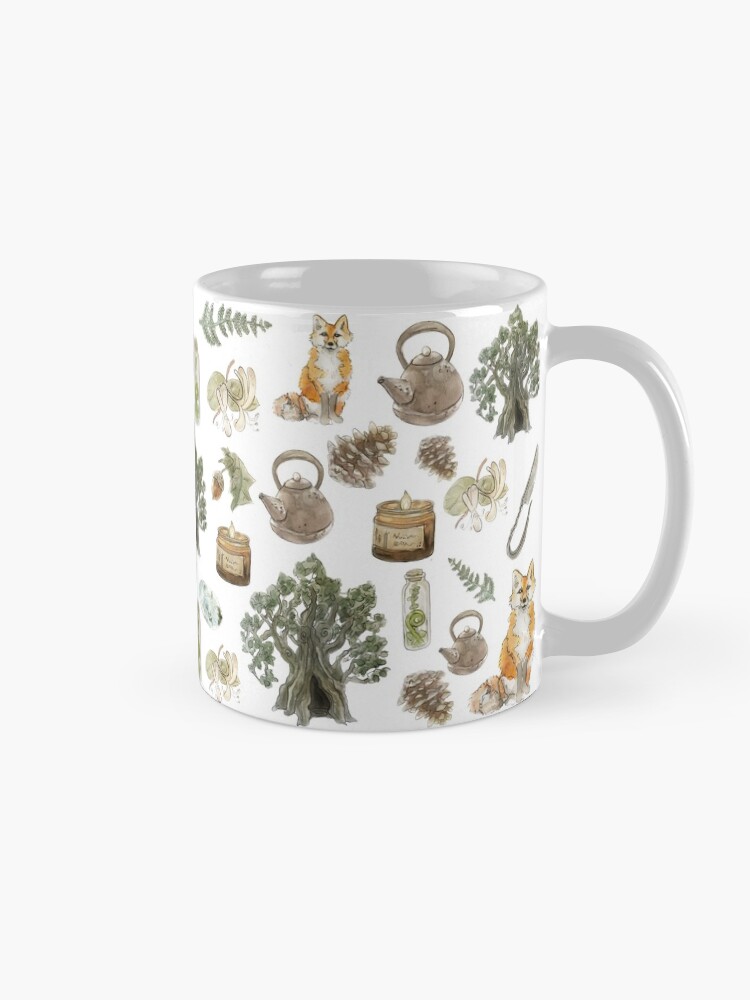 Alternate view of Forest Witch Aesthetic Pattern - Wrap Around with White Background Mug