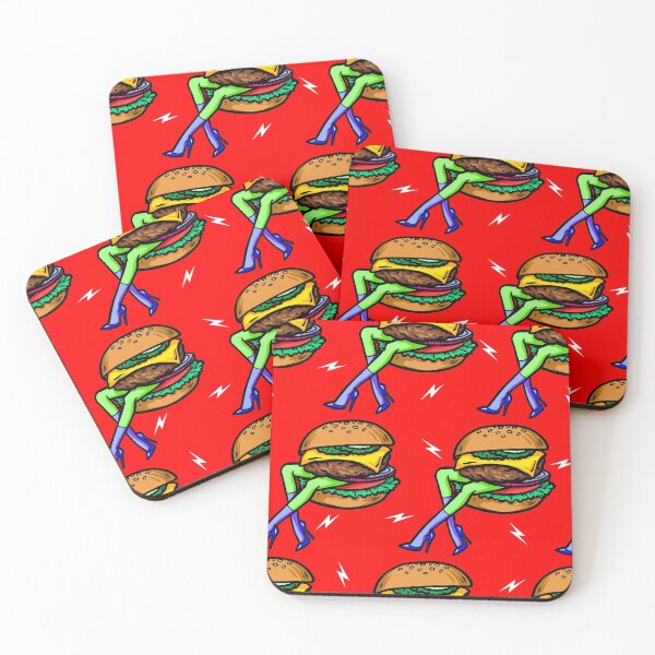 Item preview, GUILTY PLEASURE / CUTE BURGER TIME / FOODIE / FOODPORN / RED  designed and sold by Mieko  Kawasaki.