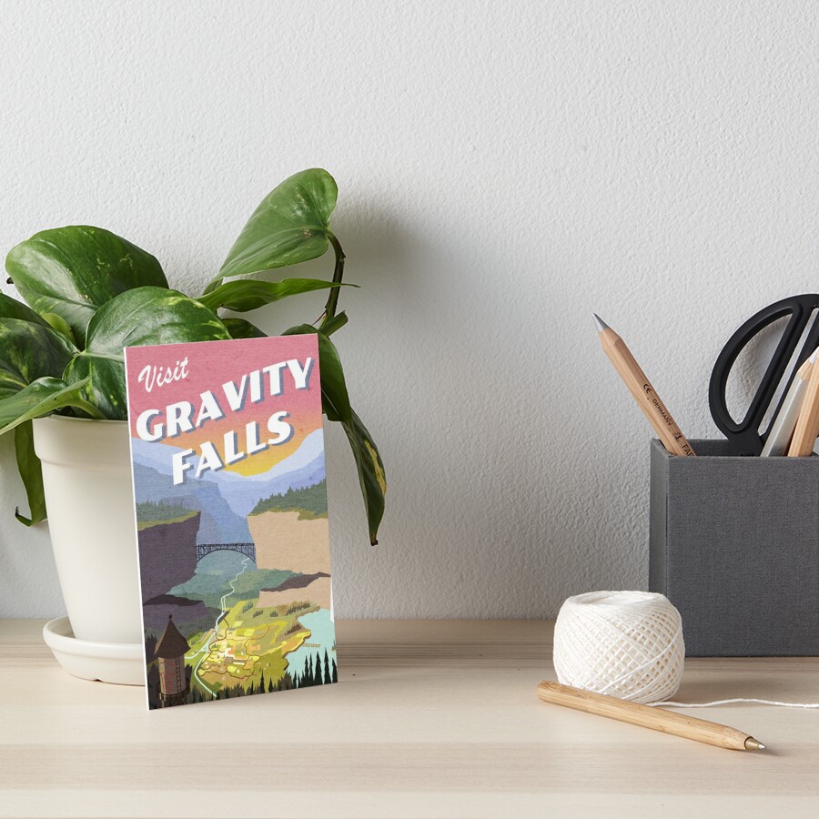 Visit Gravity Falls Postcard Art Board Print